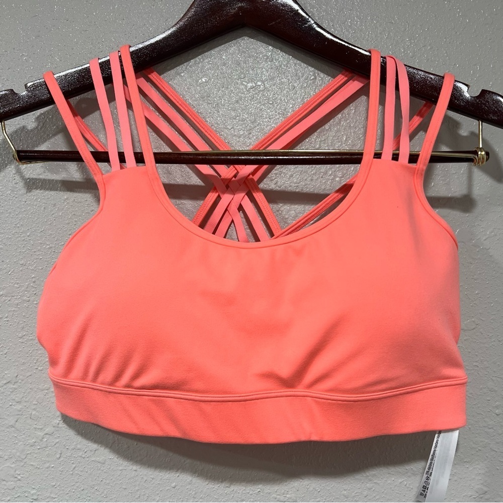 Victoria Secret SPORT Pink Strappy Sports Bra Women’s Size Medium Gym Yoga Dance